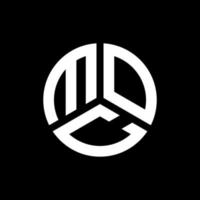 création de logo de lettre moc sur fond noir. concept de logo de lettre initiales créatives moc. conception de lettre moc. vecteur
