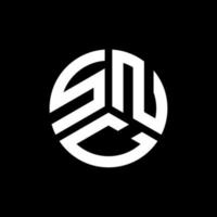 création de logo de lettre snc sur fond noir. concept de logo de lettre initiales créatives snc. conception de lettre snc. vecteur