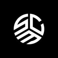 création de logo de lettre scm sur fond noir. concept de logo de lettre initiales créatives scm. conception de lettre scm. vecteur