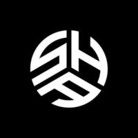 création de logo de lettre sha sur fond noir. concept de logo de lettre initiales créatives sha. conception de lettre sha. vecteur