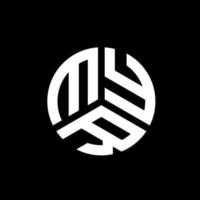 création de logo de lettre myr sur fond noir. concept de logo de lettre initiales créatives myr. ma conception de lettre. vecteur