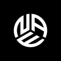 création de logo de lettre nae sur fond noir. concept de logo de lettre initiales créatives nae. conception de lettre nae. vecteur