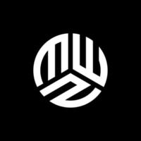 création de logo de lettre mwz sur fond noir. concept de logo de lettre initiales créatives mwz. conception de lettre mwz. vecteur