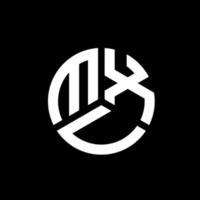 création de logo de lettre mxu sur fond noir. concept de logo de lettre initiales créatives mxu. conception de lettre mxu. vecteur