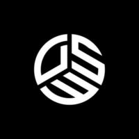 création de logo de lettre dsw sur fond blanc. concept de logo de lettre initiales créatives dsw. conception de lettre dsw. vecteur