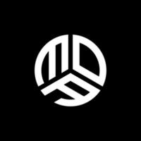 création de logo de lettre moa sur fond noir. concept de logo de lettre initiales créatives moa. conception de lettre moa. vecteur