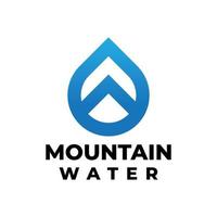 création de logo de montagne d'eau simple et moderne vecteur