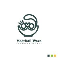 logo vectoriel de boulettes de viande d'onde. concept de nourriture