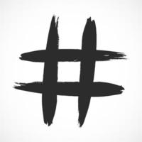 hashtag dessiné à la main coup de pinceau symbole de l'art sale vecteur