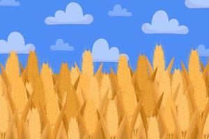 couleur du drapeau ukrainien bleu et jaune comme champ de blé et ciel. paysage naturel. Jour du drapeau. illustration du concept de soutien à l'ukraine. vecteur