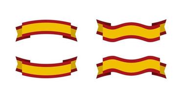 illustration d'un ruban avec une couleur de drapeau d'espagne. ensemble de vecteurs de drapeau espagnol. vecteur