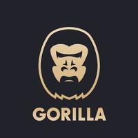 concept de logo tête de gorille vecteur