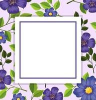 Modèle de carte de fleur pourpre vecteur