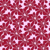 modèle sans couture de fleur abstraite. fond de camomille rouge décoratif. vecteur