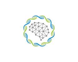 hélice d'adn circulaire avec connexion cérébrale au milieu vecteur