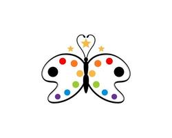 combinaison papillon volant avec logo palette de couleurs vecteur