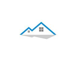maison de toiture bleue avec logo de ligne