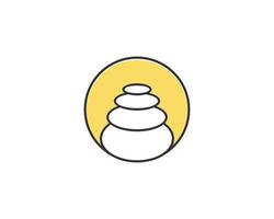équilibre de pierre zen dans le logo de la ligne de cercle vecteur