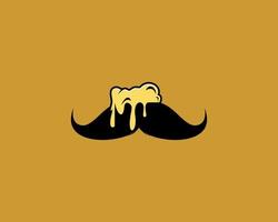 soda à la bière sur le logo de la moustache vecteur