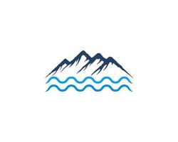 montagne bleue sur le logo de l'eau vecteur