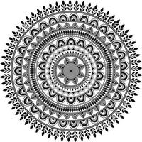 conception d'art de mandala floral, conception de mandala noir et blanc vecteur