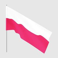 drapeau polonais. drapeau ondulant national de la pologne. vecteur