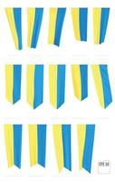 drapeaux verticaux de l'ukraine. drapeaux jaunes et bleus de l'ukraine. vecteur