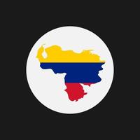 Carte du Venezuela silhouette avec drapeau sur fond blanc vecteur