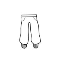 doodle de ligne organique dessinée à la main de mode de tissu dhiver de pantalon vecteur