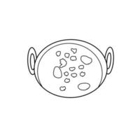 repas au curry nourriture pour le dîner doodle de ligne organique dessiné à la main vecteur