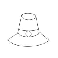 costume de mode chapeau pour thanksgiving doodle de ligne organique dessiné à la main vecteur