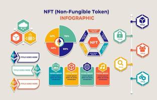 éléments infographiques nft vecteur