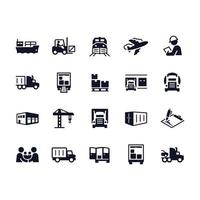 conception de vecteur d'icônes de transport de marchandises
