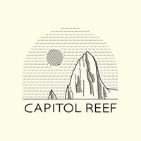 capitol reef national park illustration vectorielle dans le style monoline vecteur