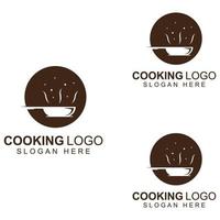logos pour ustensiles de cuisine, marmites, spatules et cuillères de cuisine. à l'aide d'un concept de conception de modèle d'illustration vectorielle. vecteur
