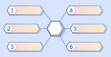 graphique vectoriel infographique. infographie hexagonale avec étapes et jalons. illustration infographique avec options.