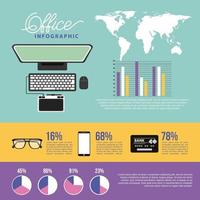 technologie de bureau et éléments infographiques vecteur