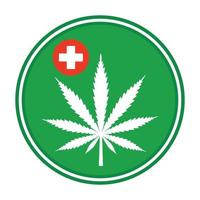 illustration du logo d'icône de feuille de marijuana ou de cannabis. vecteur