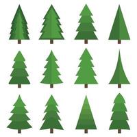 ensemble de différents arbres de noël vecteur