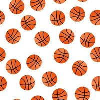 balles de basket orange sur fond blanc. modèle sans couture de basket-ball. illustration vectorielle de dessin animé sport. modèle de conception facile à modifier. vecteur