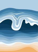 vague de la mer. fond élégant abstrait de l'océan avec littoral tropical. eau bleue et ciel de différentes nuances.