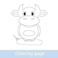 page de coloriage de cochon de dessin animé mignon. apprendre à dessiner des animaux. dessin au trait vectoriel, dessin à la main. livre de coloriage pour enfants. vecteur