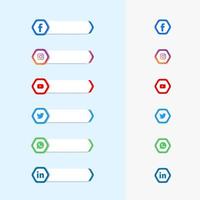 pack des tiers inférieurs des médias sociaux vecteur