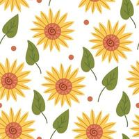 motif tournesols jaune vif vecteur