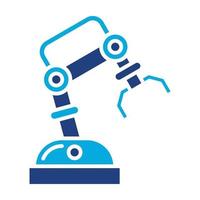 icône de glyphe de bras robotique vecteur