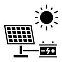 icône de glyphe d'énergie solaire vecteur