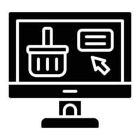 icône de glyphe de commerce électronique vecteur