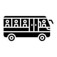 icône de glyphe de transport en commun vecteur