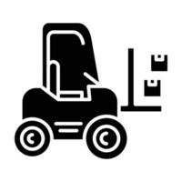 icône de glyphe de chariot élévateur vecteur