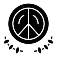 icône de glyphe de paix vecteur